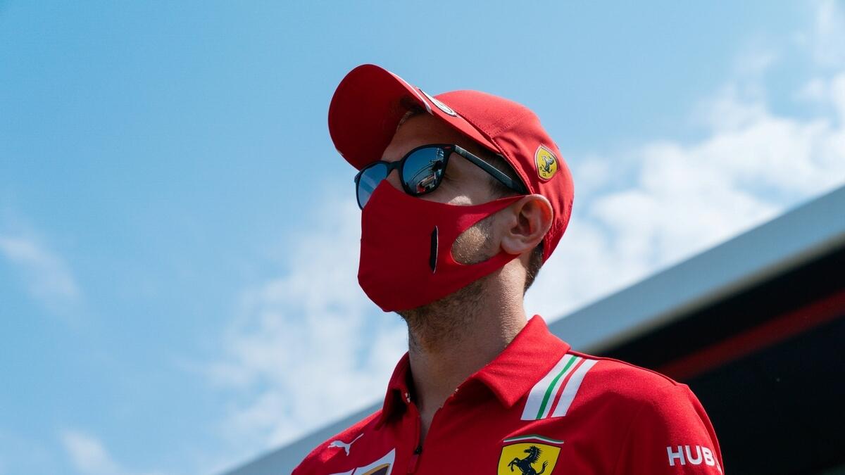 Ferrari's Sebastian Vettel during the 70th Anniversary Grand Prix