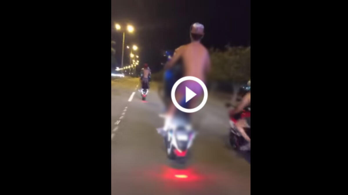 Saudi motorcyclists clip in underwear goes viral