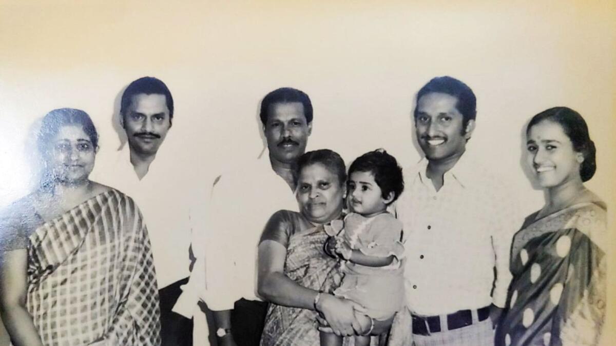 KC Varghese with his wife Ramani Varghese (centre) with their siblings in 1974 at Al Bateen, Abu Dhabi.
