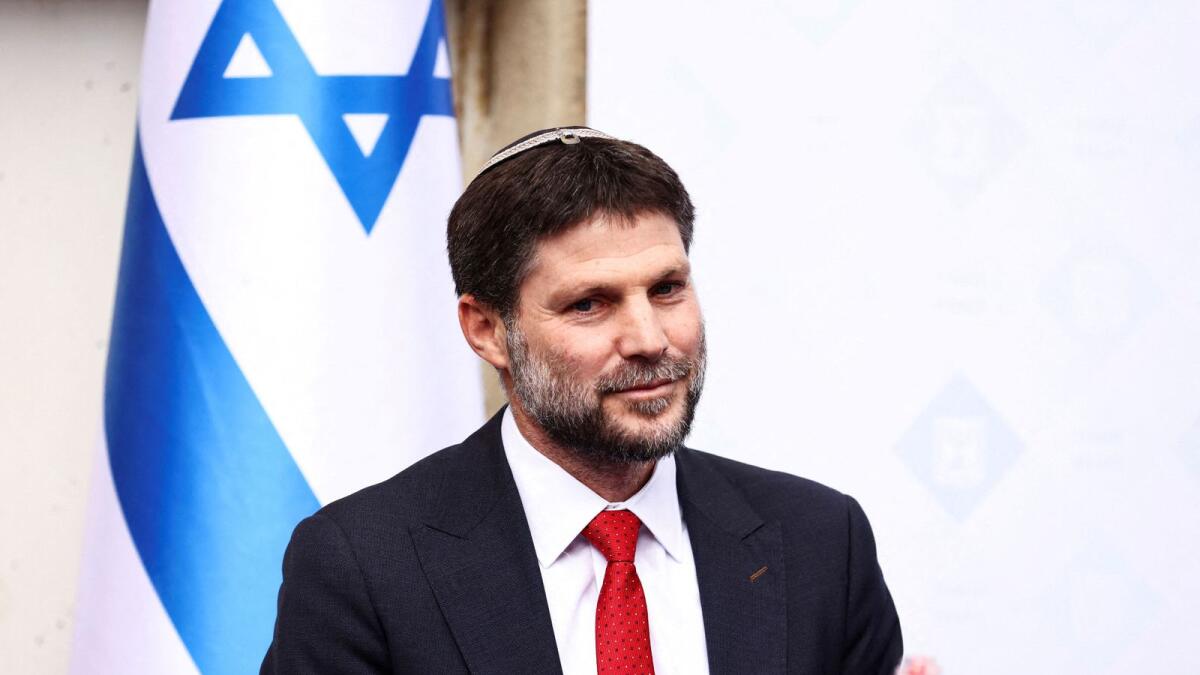 Bezalel Smotrich speaks at a ceremony after taking office as the new Israeli Finance Minister. – Reuters