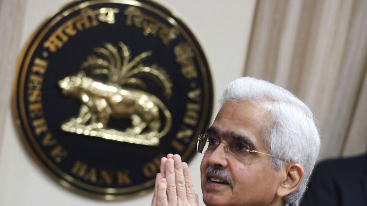 Reserve Bank of India (RBI) Governor Shaktikanta Das attends a news conference after a monetary policy review in Mumbai on Wednesday. — Reuters