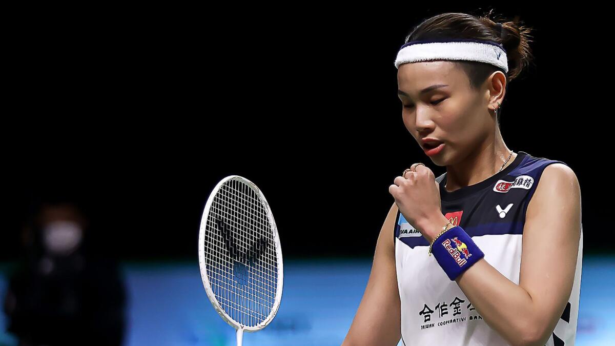 Taiwan's Tai Tzu Ying during the match against Denmark's Mia Blichfeldt  in Bangkok. — AFP
