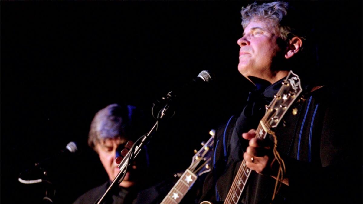 Don Everly (right) and Phil Everly during a performance in 2000 - AP.