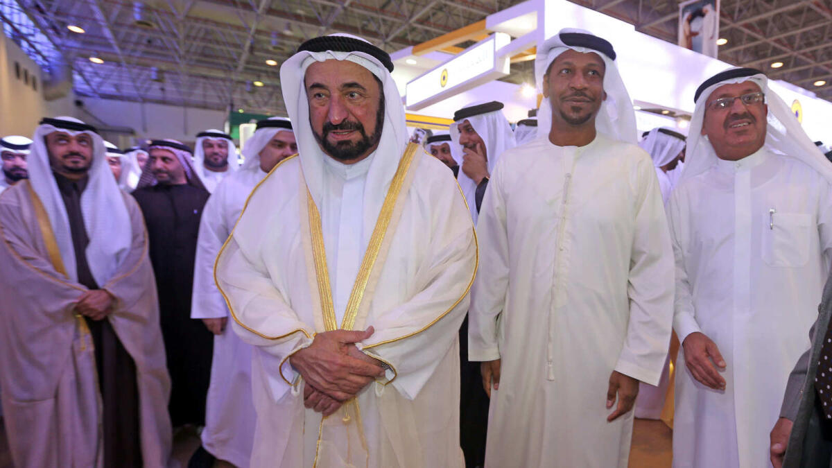 Dr Shaikh Sultan at the opening of the National Career Exhibition and International Education Show at Sharjah Expo Centre on Wednesday.