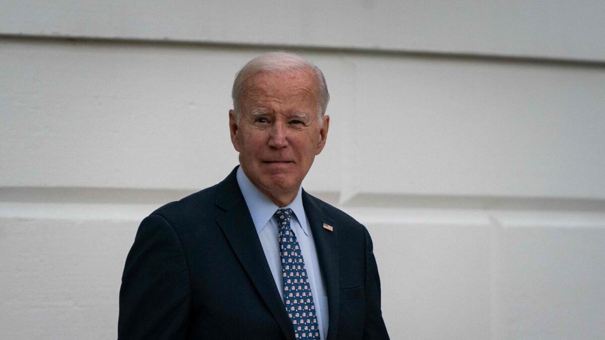 US President Joe Biden walks to board Marine One as he departs the White House in Washington, DC, on September 17, 2023.   — AFP