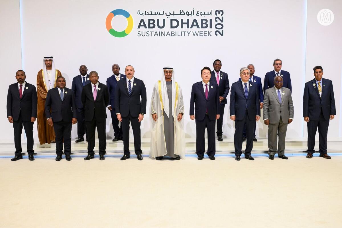 World leaders at Abu Dhabi Sustainability Week. Photos: Abu Dhabi Media office