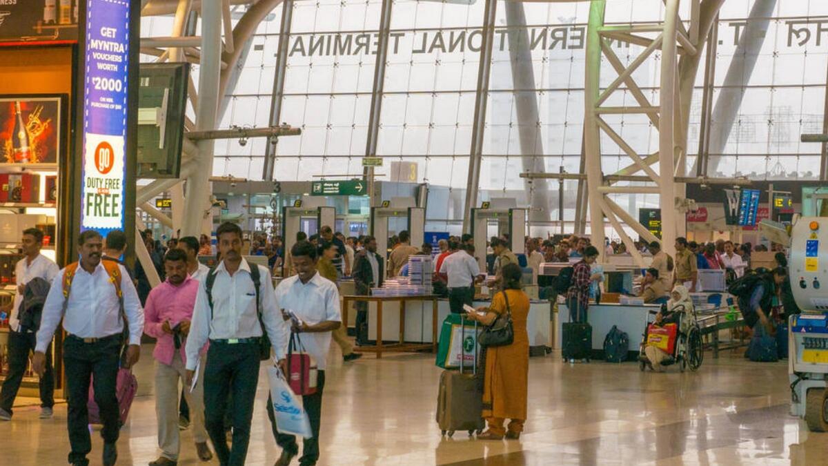 Woman injured at India airport as footpath caves in