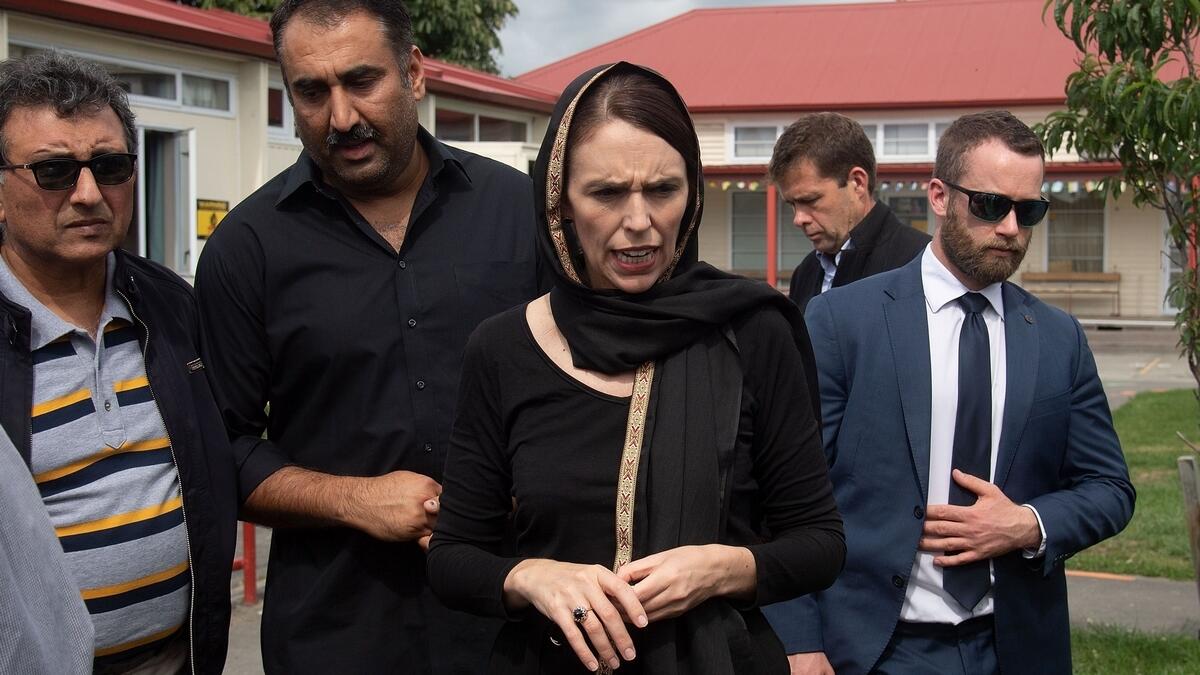 New Zealand Prime Minister Jacinda Ardern visits the Canterbury Refugee Centre in Christchurch.-AFP 