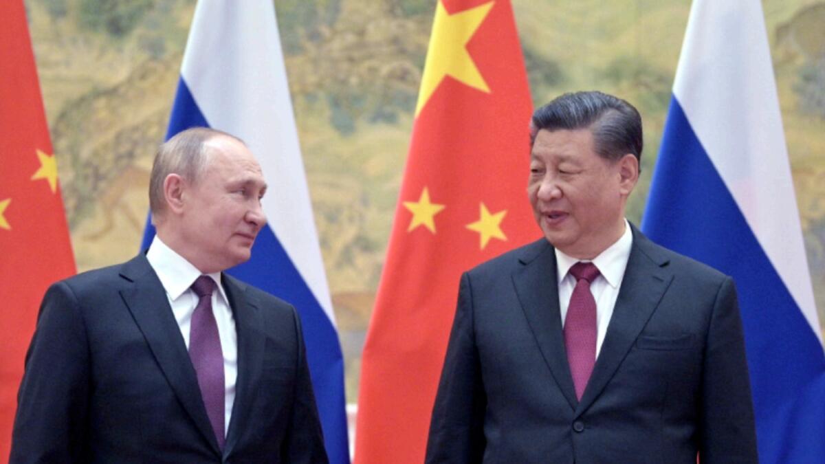 Russian President Vladimir Putin and Chinese President Xi Jinping during their meeting in Beijing. — AFP