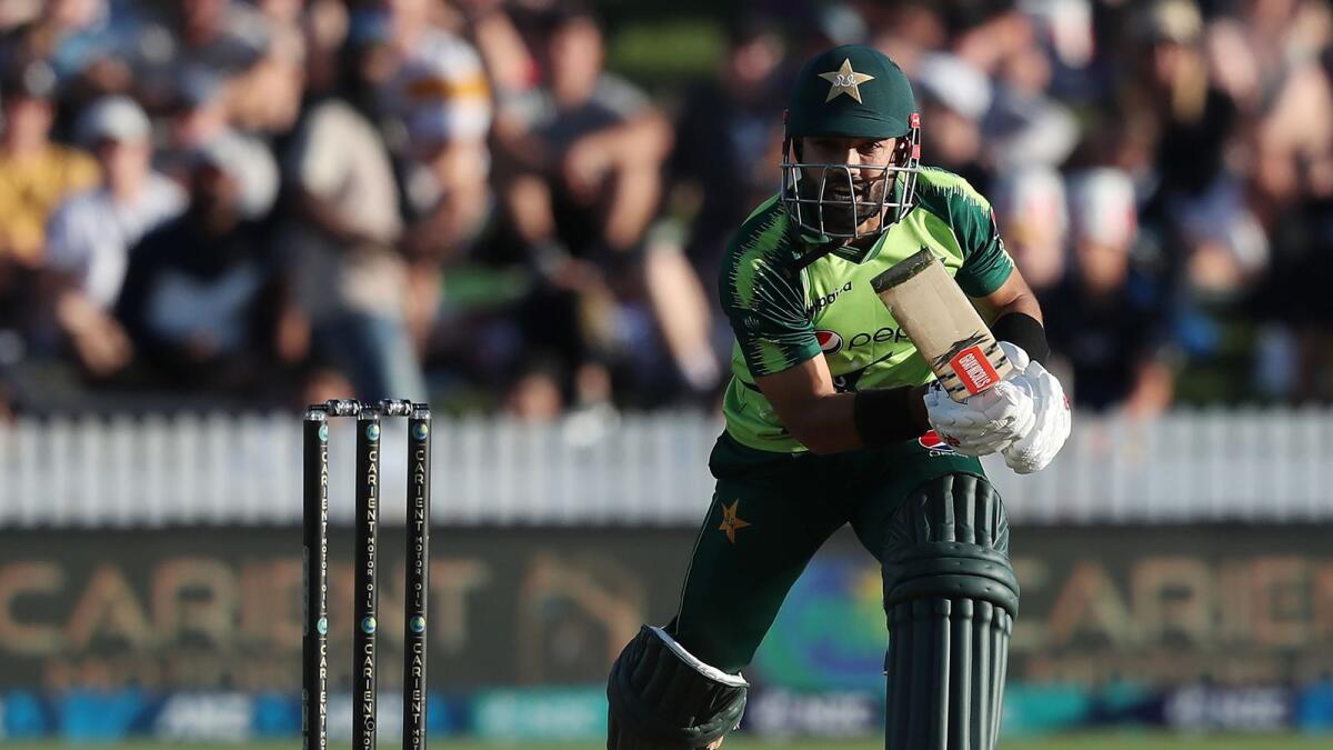 Pakistan's Mohammad Rizwan plays a shot during the second T20 international  match against New Zealand. — AFP