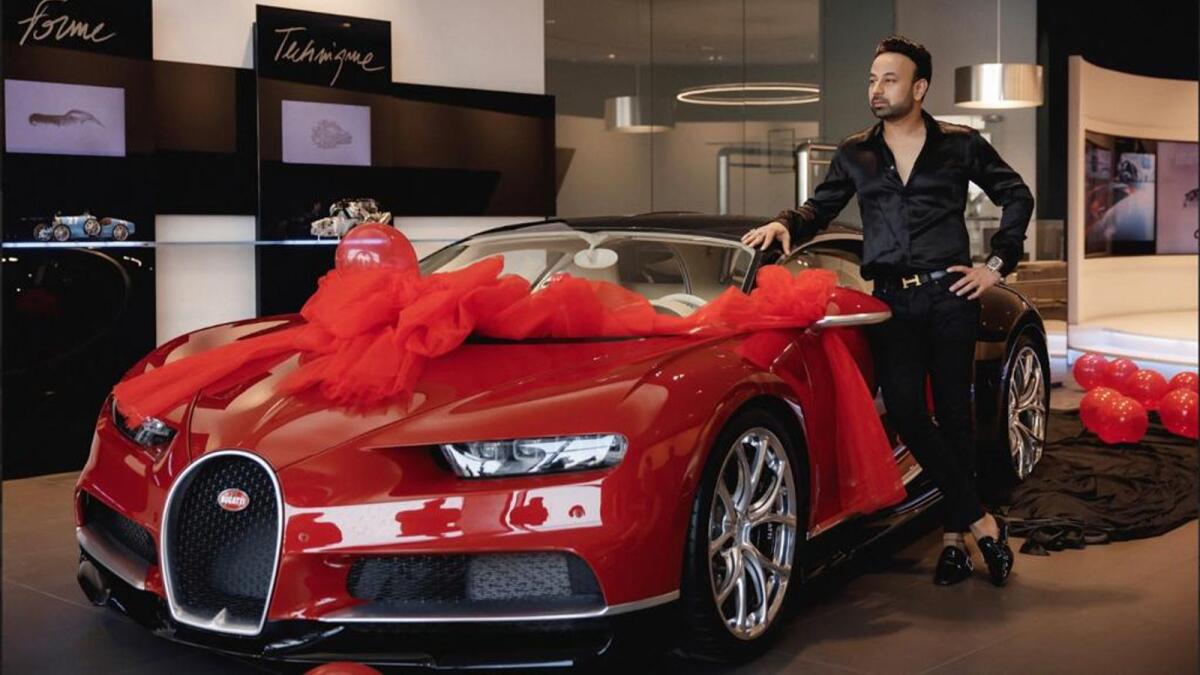 Satish Sanpal with the ultimate birthday gift — a Dh15-million Bugatti Chiron