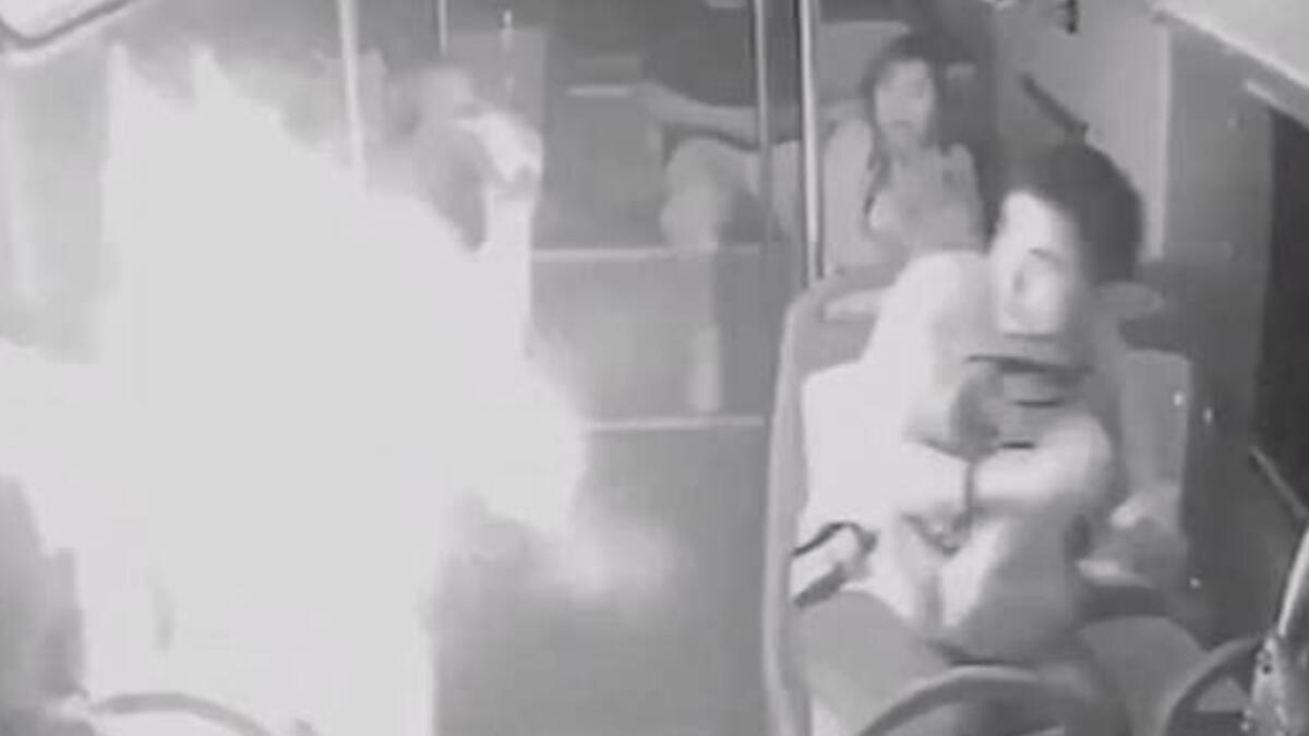 Video: Mans phone charger suddenly explodes in bus