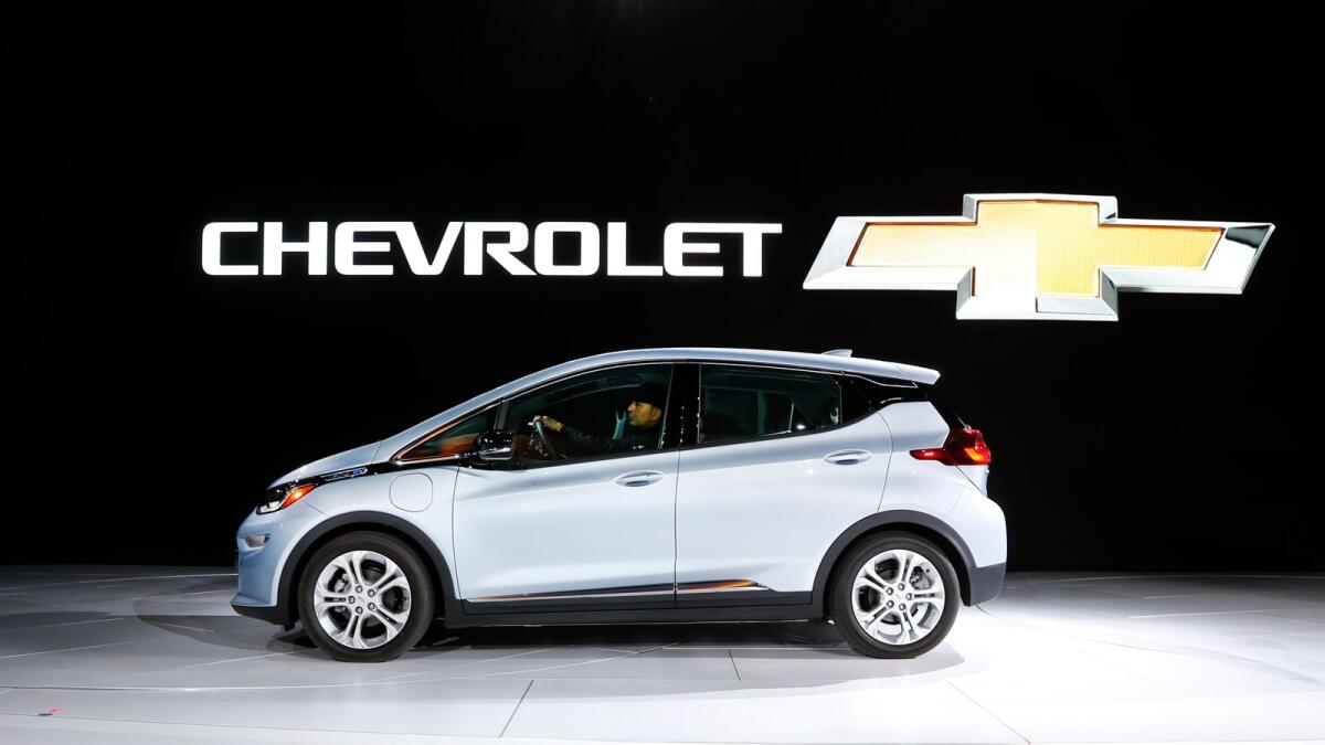 The Bolt, GM’s first mass market EV, still accounts for more than 90% of all US GM EV sales. - AP file