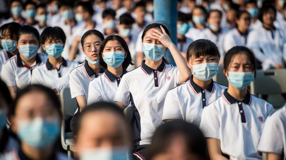 students, face, masks, returned, school, wuhan, china, coronavirus, covid-19