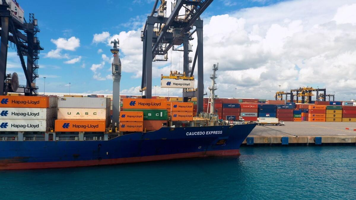 International shipping line Hapag-LLoyd in Puerto Caucedo