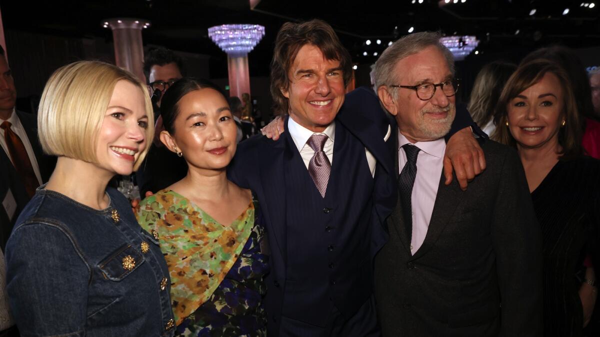 Michelle Williams, Hong Chau, Tom Cruise, and Steven Spielberg at the luncheon