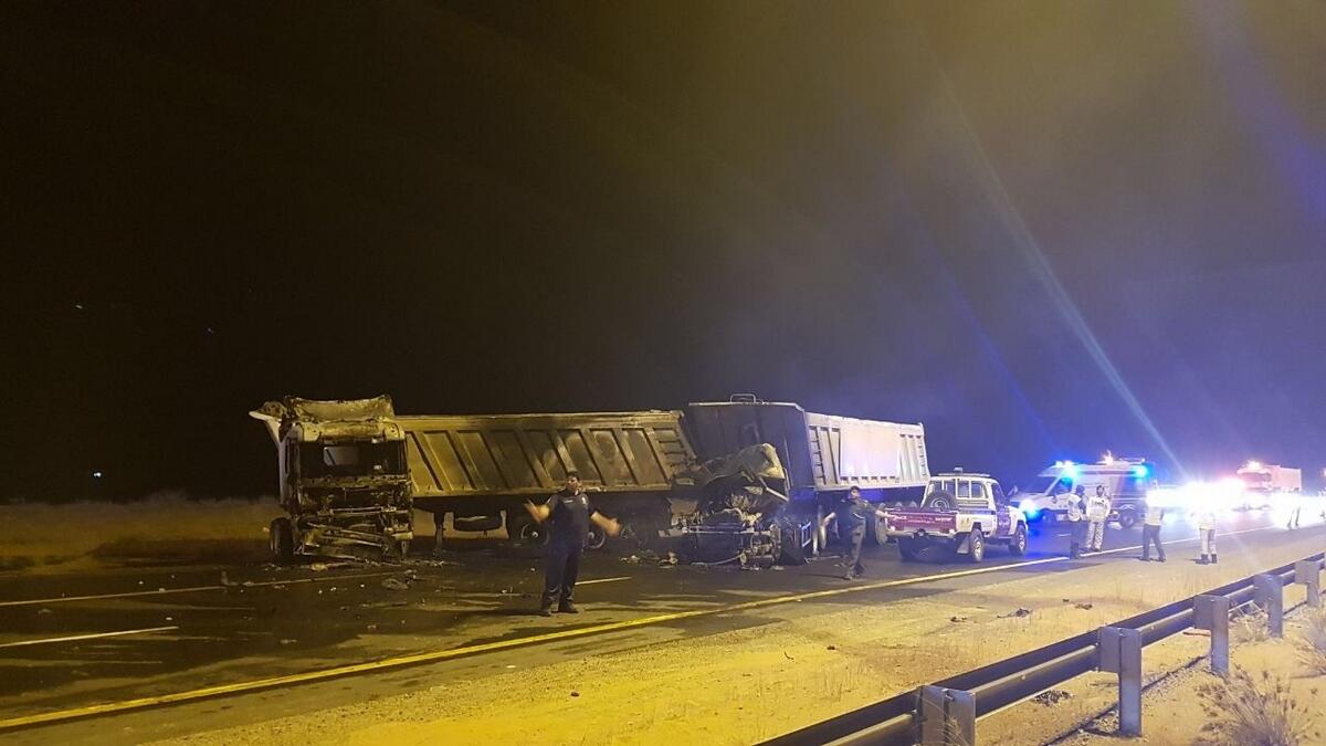 Driver burned alive in horrific UAE truck collision  