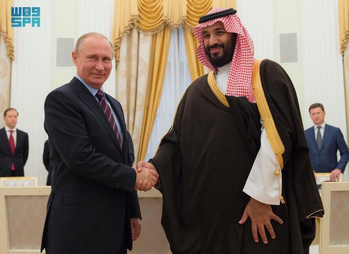Russian President Vladimir Putin and Saudi Crown Prince Mohammed bin Salman. Photo: SPA