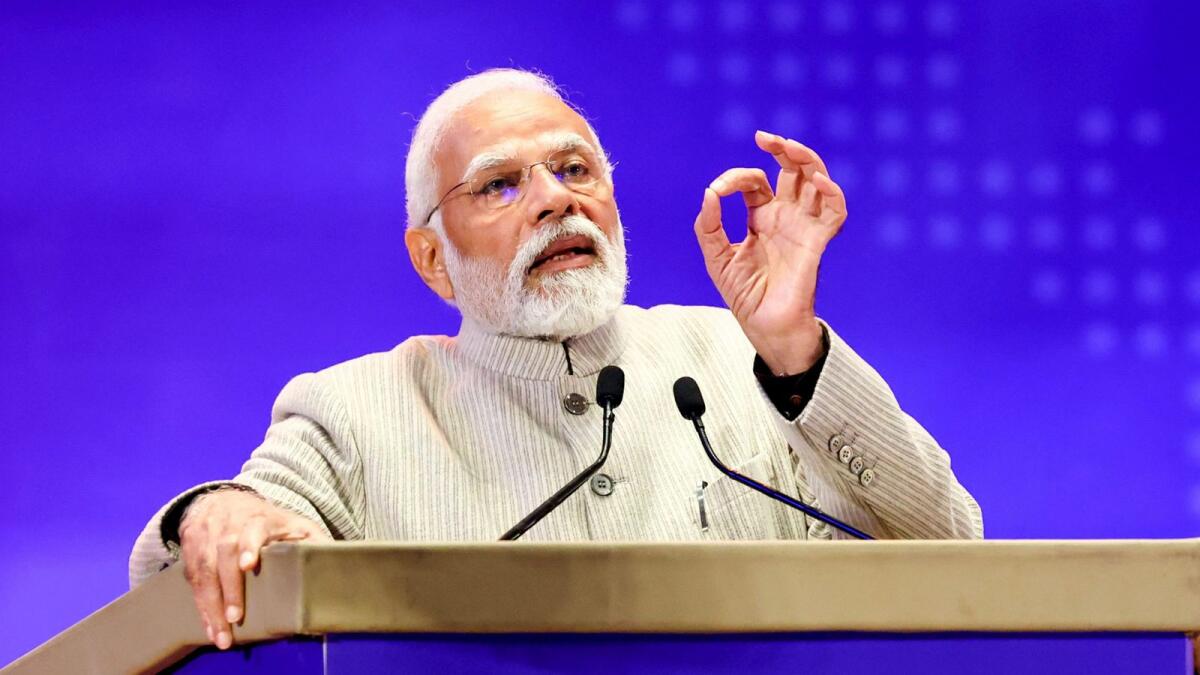 Prime Minister Narendra Modi addresses during the inaugural ceremony of the Global Partnership on Artificial Intelligence (GPAI) Summit 2023 in New Delhi on Tuesday. — PTI