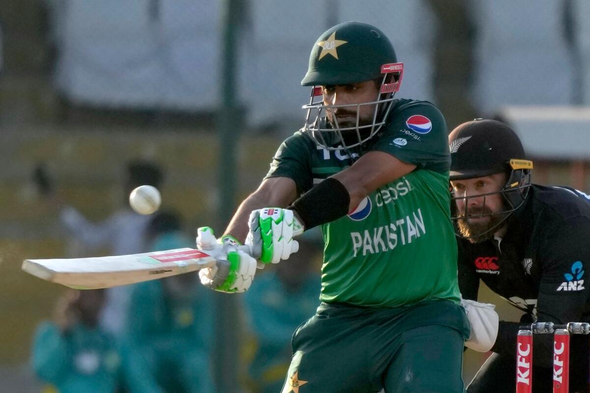 Pakistan captain Babar Azam plays a shot. — AP