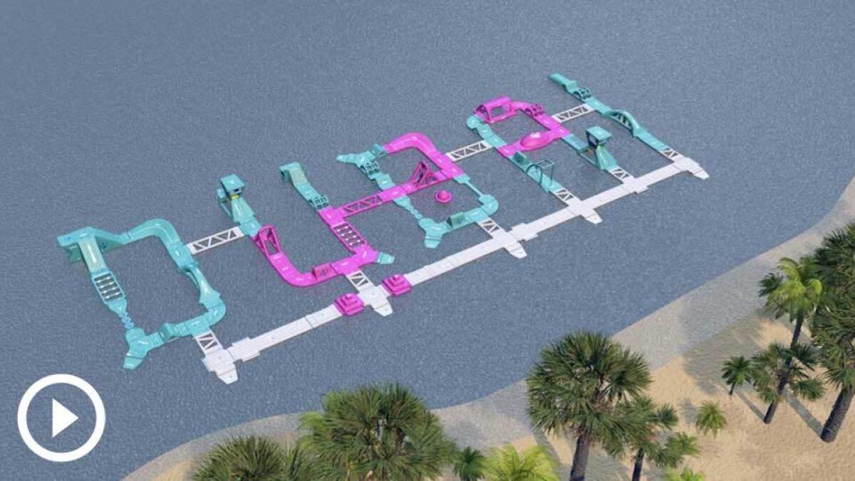 WATCH: Dive headfirst into Dubais inflatable waterpark
