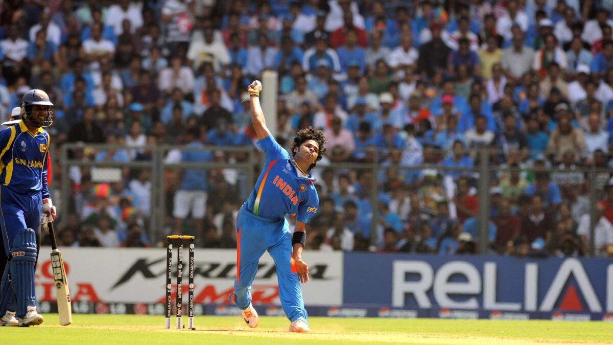 Sreesanth in action at the ICC Cricket World Cup finals in 2011. Photo: Alamy