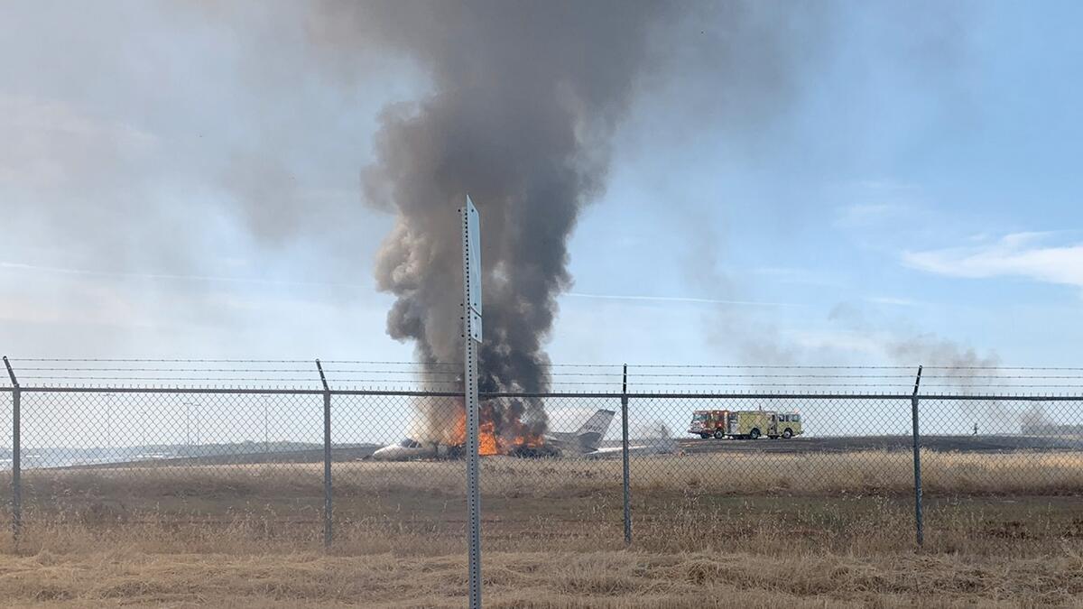 Plane crash, fire, airport, Northern California, Northern California airport