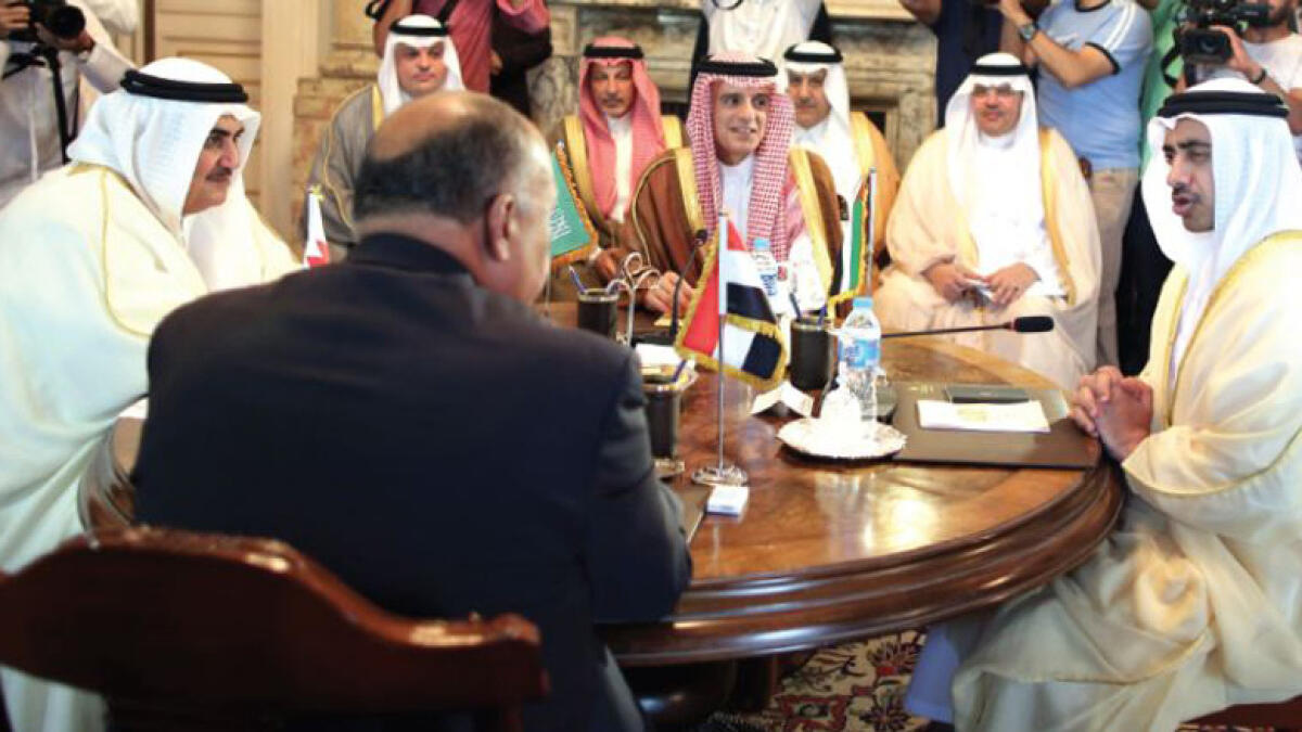 UAE, Saudi, Bahrain, Egypt FMs meet in Cairo to discuss Qatar, issue statement