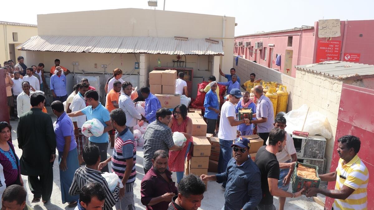 Sharjah, Ajman, border, labour, accommodations, camp , support, needy, displaced workers 
