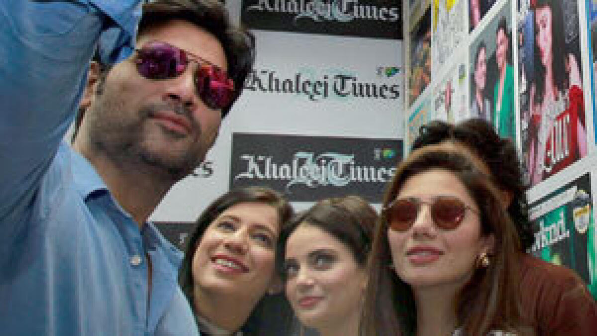 Pakistani actors Mahira and Humayun promote new film at Khaleej Times office