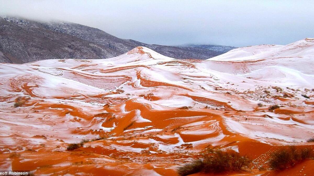 Photos: Snowfall in the worlds largest Sahara Desert