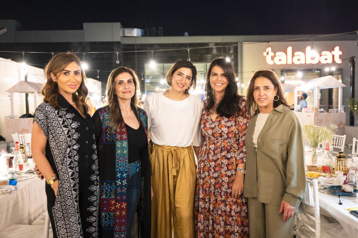(From L to R) Chef Manal, Chef Rima, Tatiana Rahal, Managing Director Talabat, Chef Zahra Abdulla and Chef Roro at the Talabat's exclusive Iftar. Photo: Shihab