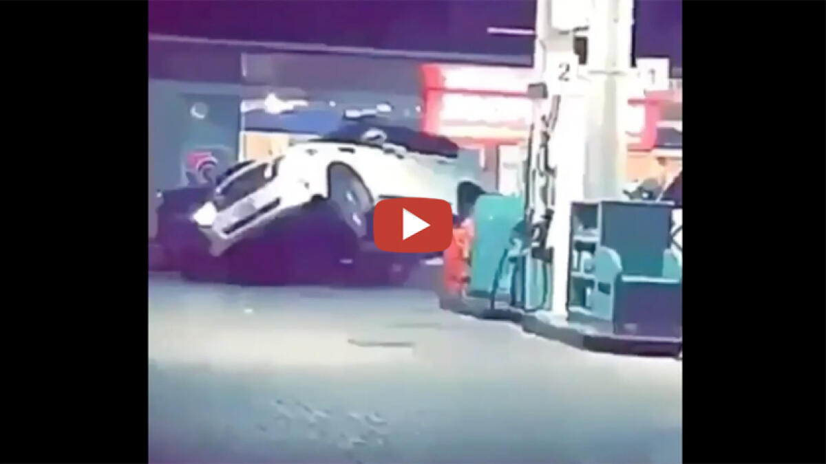 Update: Man arrested for stunt driving at Dubai gas station