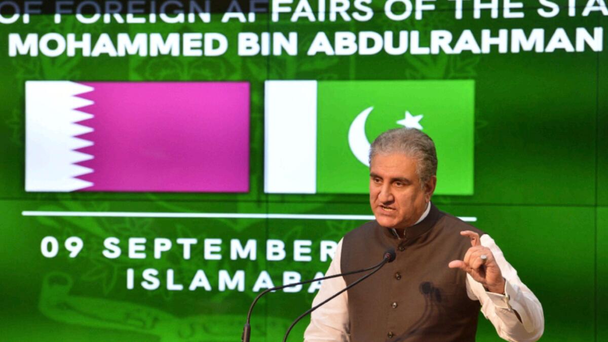 Pakistan's Foreign Minister Shah Mahmood Qureshi speaks during a press conference in Islamabad. — AFP