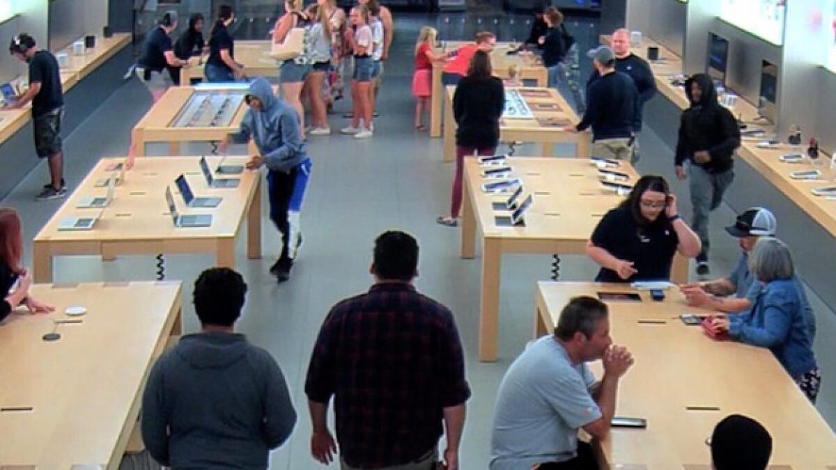 Video: Four steal MacBooks, iPhones worth nearly Dh100,000 from Apple store in 30 seconds