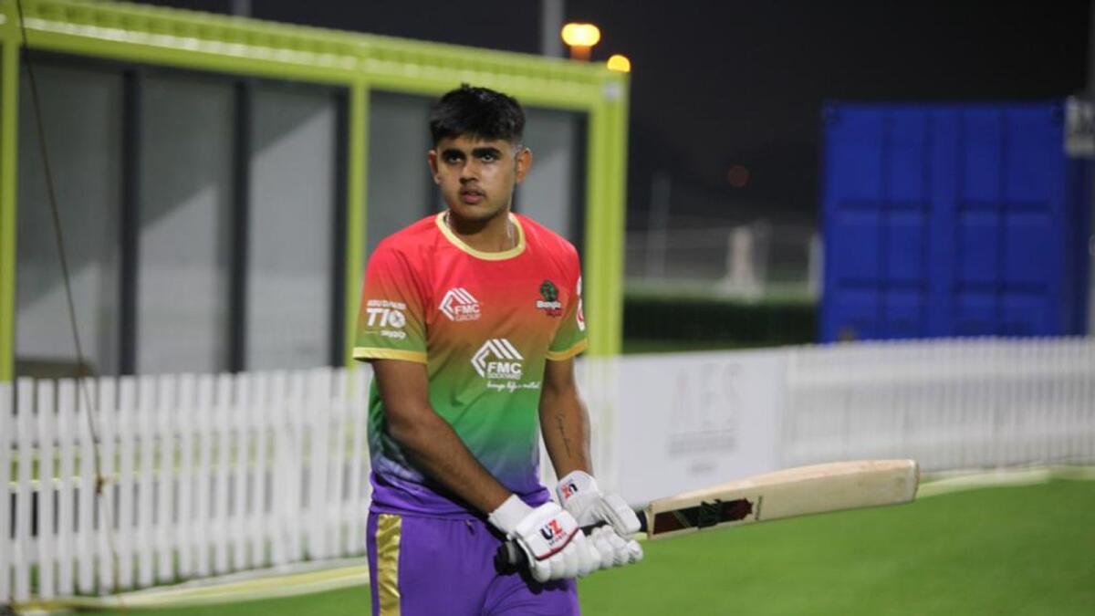 Rising UAE star Aryan Lakra will play for Bangla Tigers in the Abu Dhabi T10. (Supplied photo)