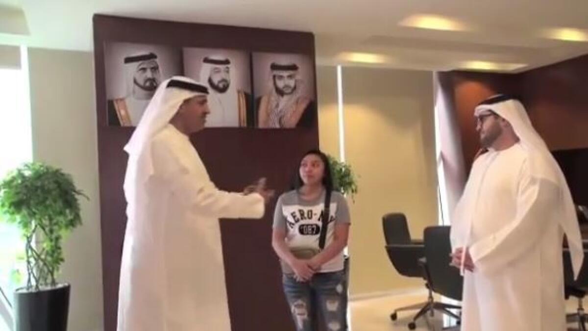 Video: This Filipina gets the best surprise from Dubai Civil Defence
