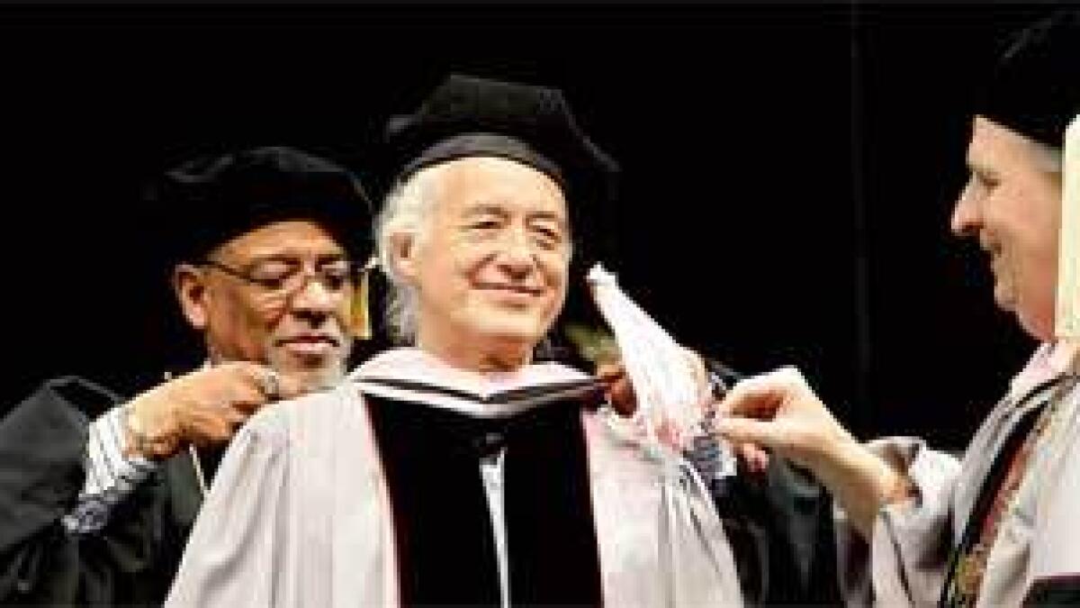 Led Zeppelin’s Jimmy Page honoured at Berklee graduation