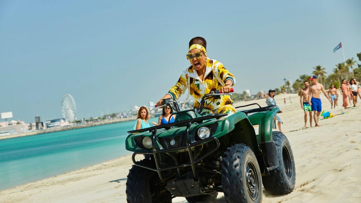 Rani shoots a scene in Abu Dhabi