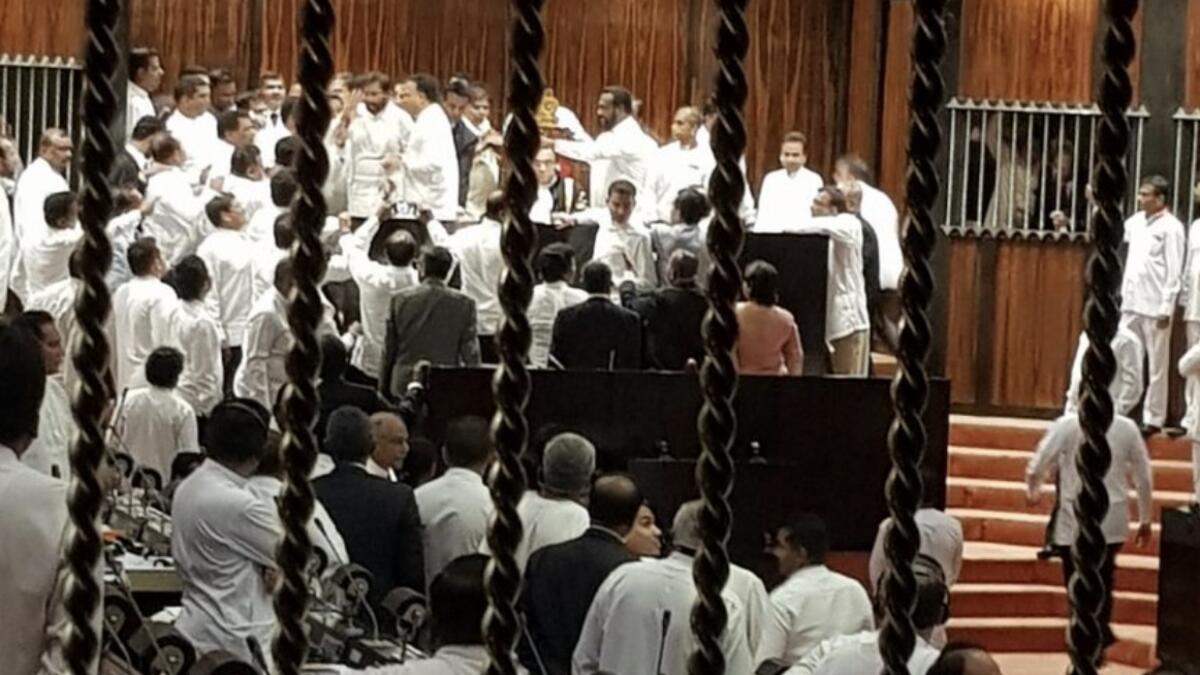 Video: Sri Lankan lawmakers punch-up in parliament