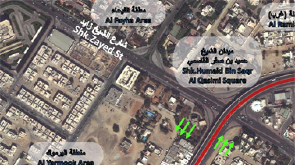 Partial closure of Shaikh Humaid bin Saqr Al Qasimi intersection bridge