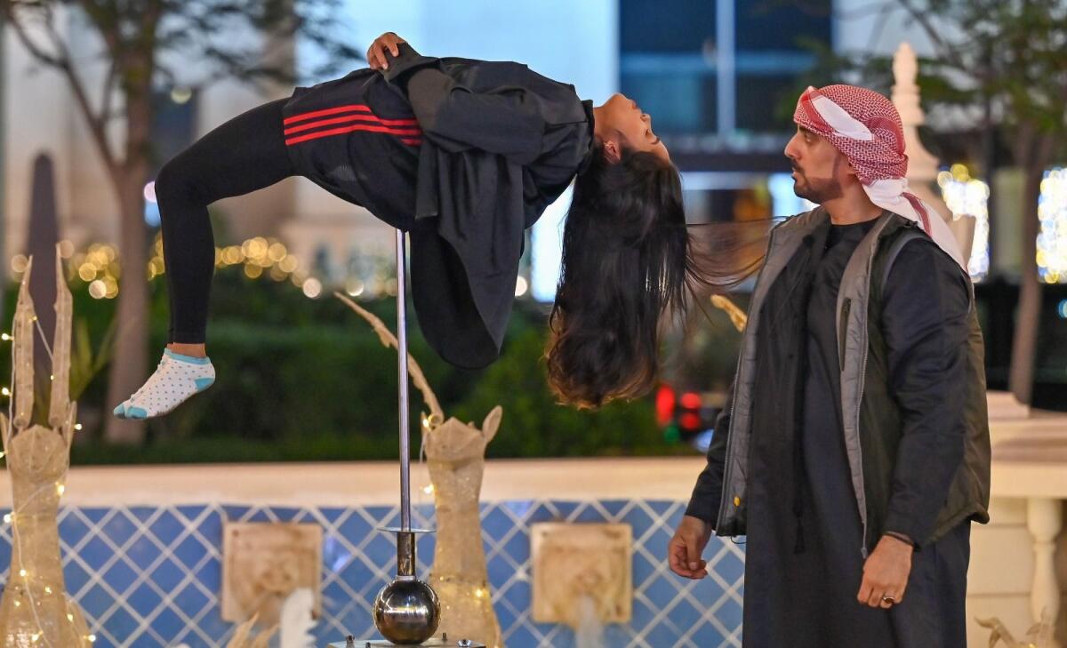 Moein Al Bastaki during a performance. KT Photos: Muhammad Sajjad