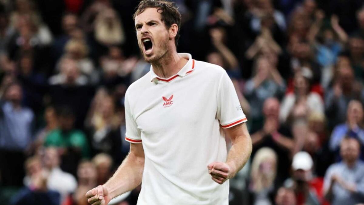 Andy Murray celebrates his victory on Monday. (ATP Twitter)
