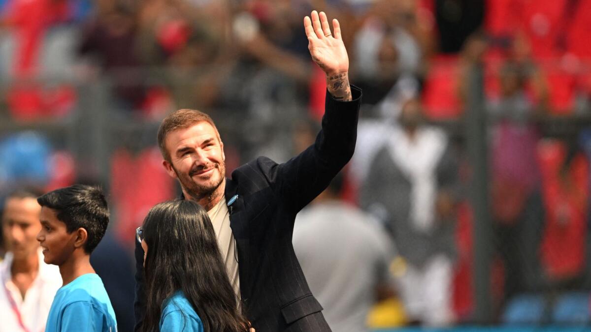 David Beckham at the Wankhede Stadium in Mumbai. — AFP file