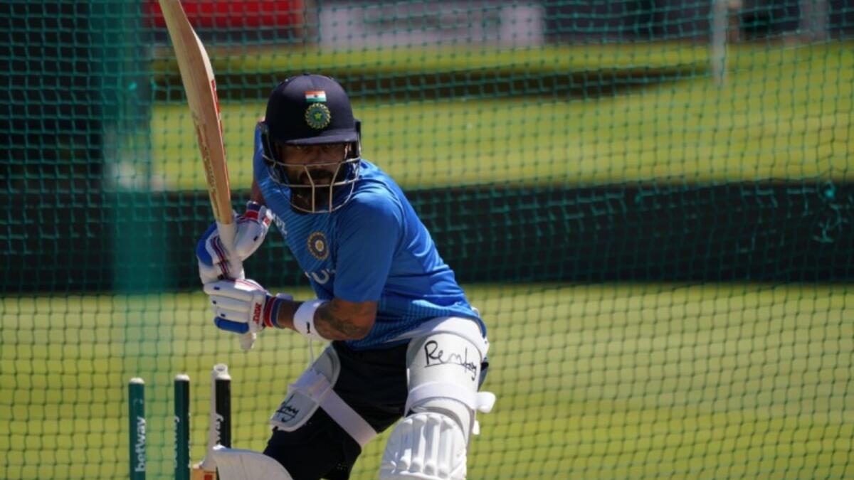 Indian captain Virat Kohli bats during a nets session. (BCCI Twitter)