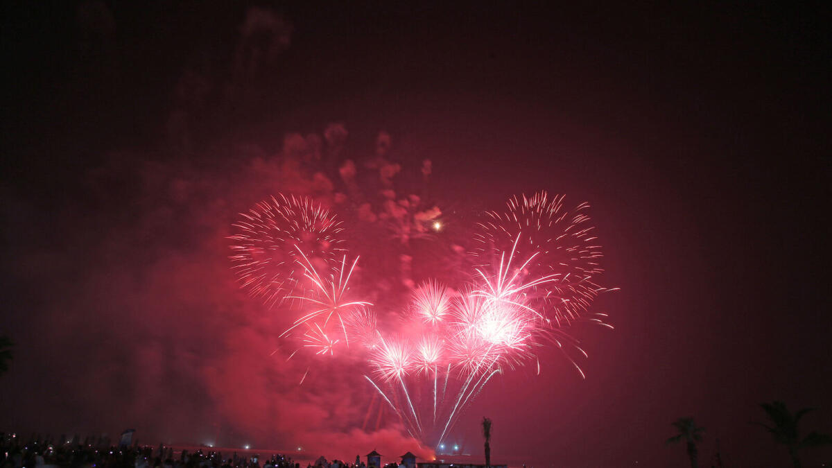 Fireworks at The Beach, Dubai.