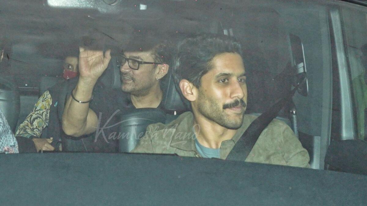 Aamir Khan and Naga Chaitanya papped in Hyderabad (Photo: Twitter)