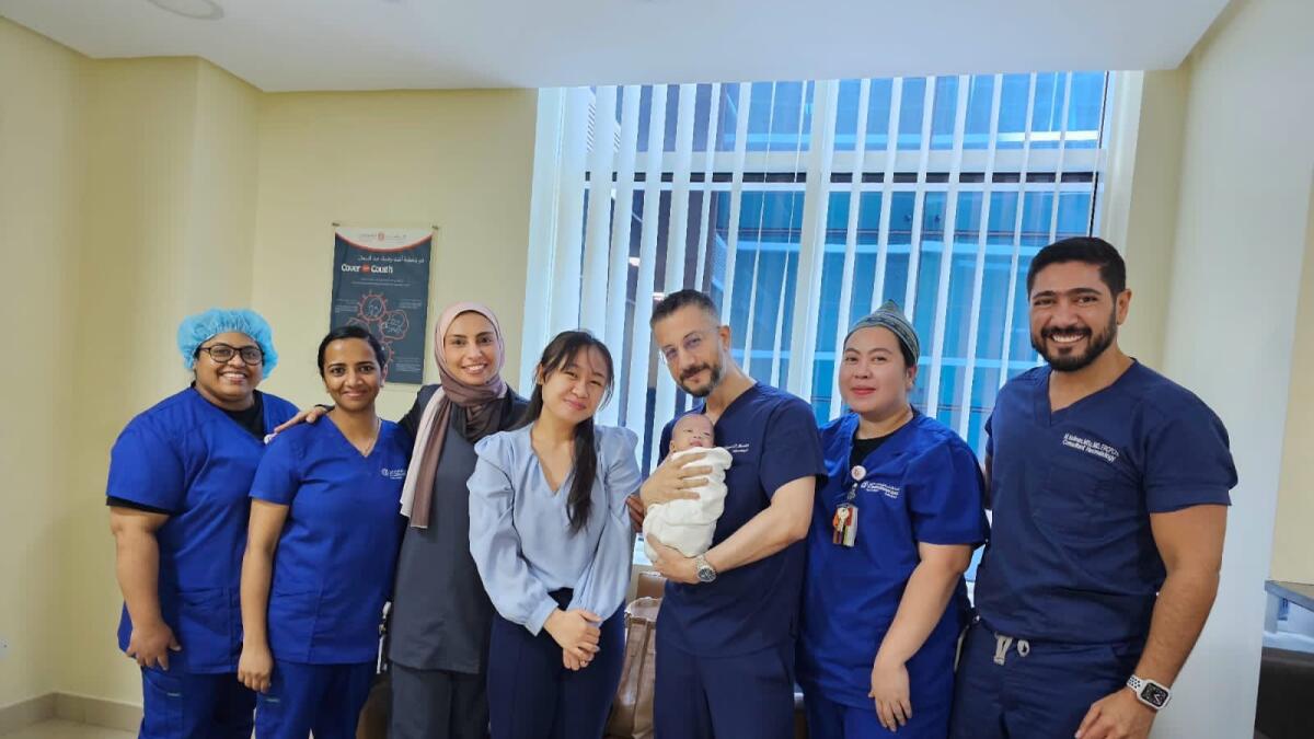 From R: Dr Mohammed Soliman, Amalie Kaye Quijano, Dr Maged Zakaria, Christelle, Dr Eman Galal Al Mahdy, Meenu Mathai and Princy Philip.