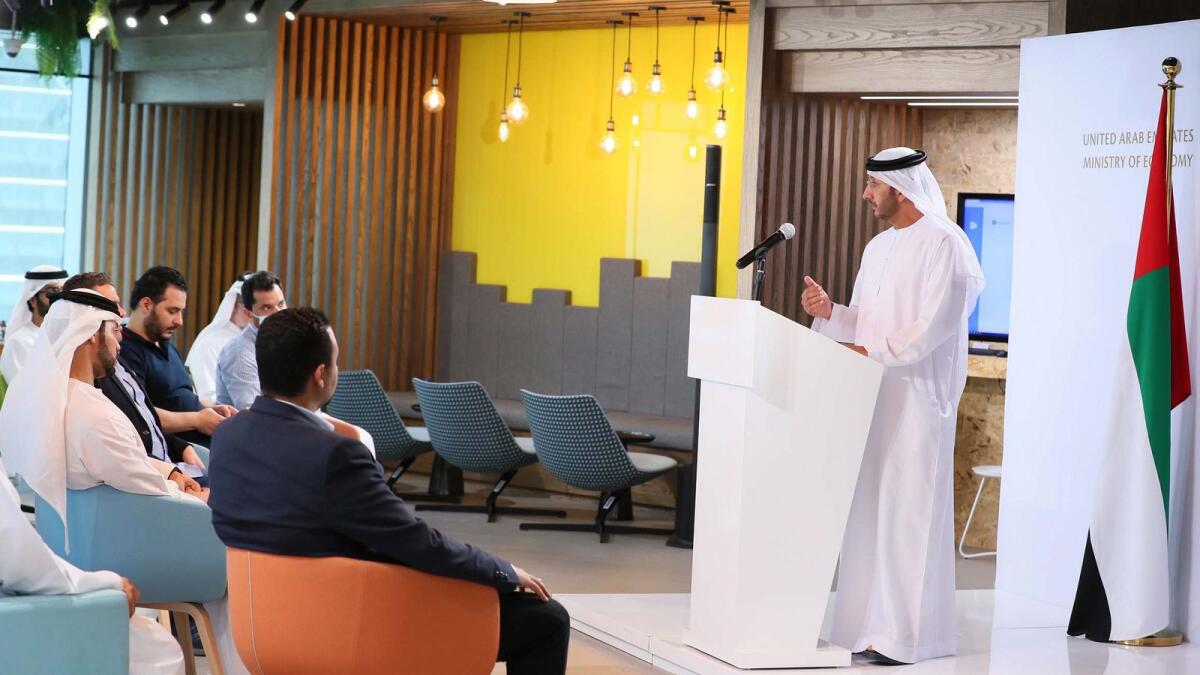 Abdulla Ahmed Al Saleh, undersecretary of the Ministry of Economy,  at the media briefing. — Supplied photo