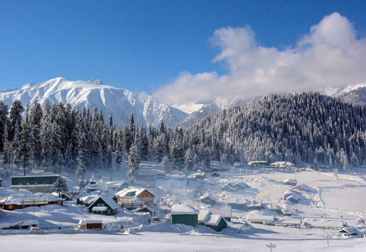 Gulmarg Ski Resort covered in snow after fresh snowfall, in Baramulla district, Wednesday, Feb. 21, 2024. Photo: PTI